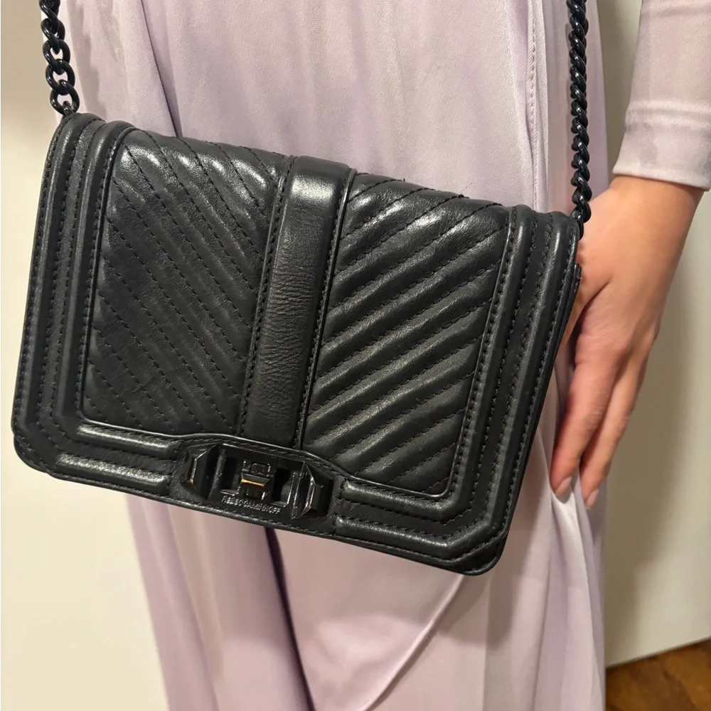 Rebecca Minkoff Black Quilted Leather Shoulder Bag - Picture 5 of 12